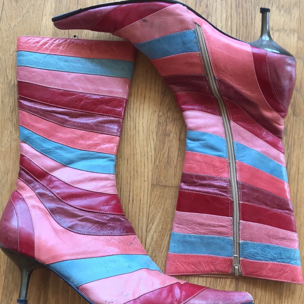Colorful leather boots